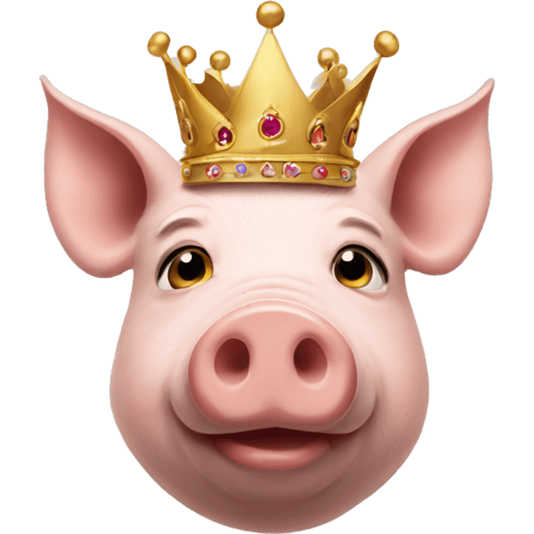 Pig wearing a crown emoji