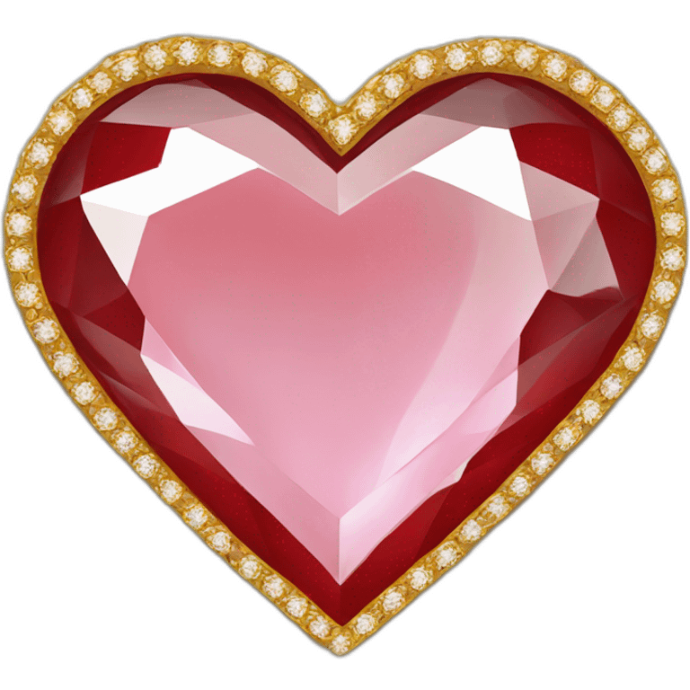 Red heart diamond with gold border emoji