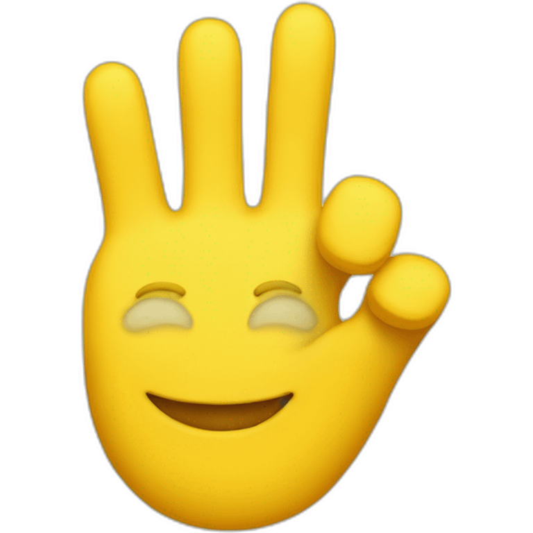 Crossed fingers on yellow smiling face emoji