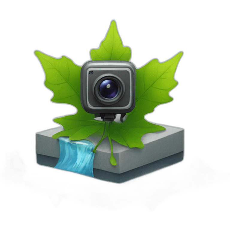 small-leaf-floating-on-water-block-and-security-ptz-camera-behind emoji