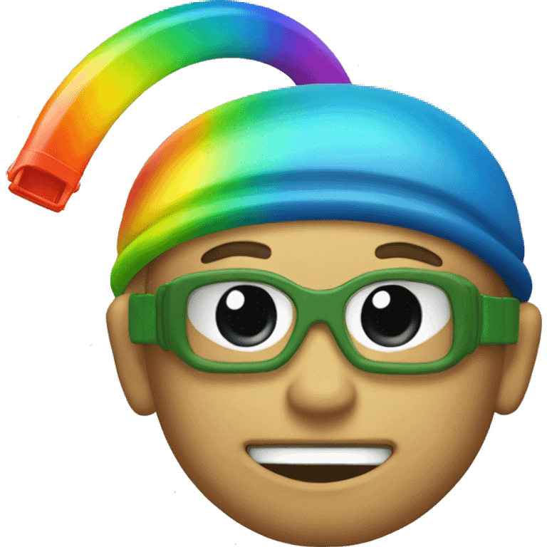 Face with rainbow snorkel emoji