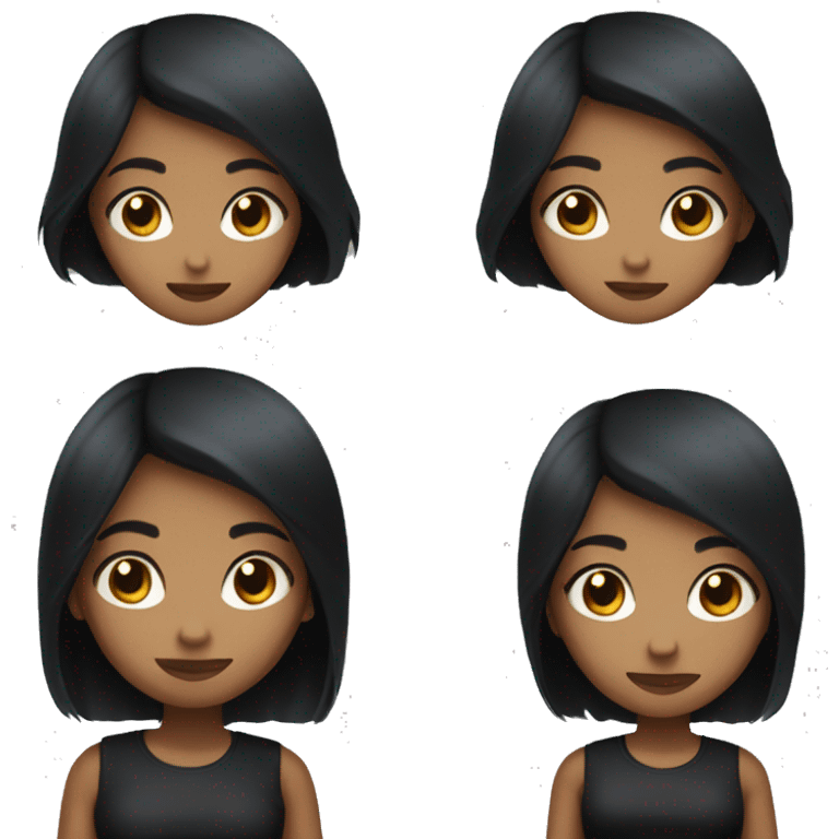 girl with black hair and with little bit brown skin wearing black shirt emoji