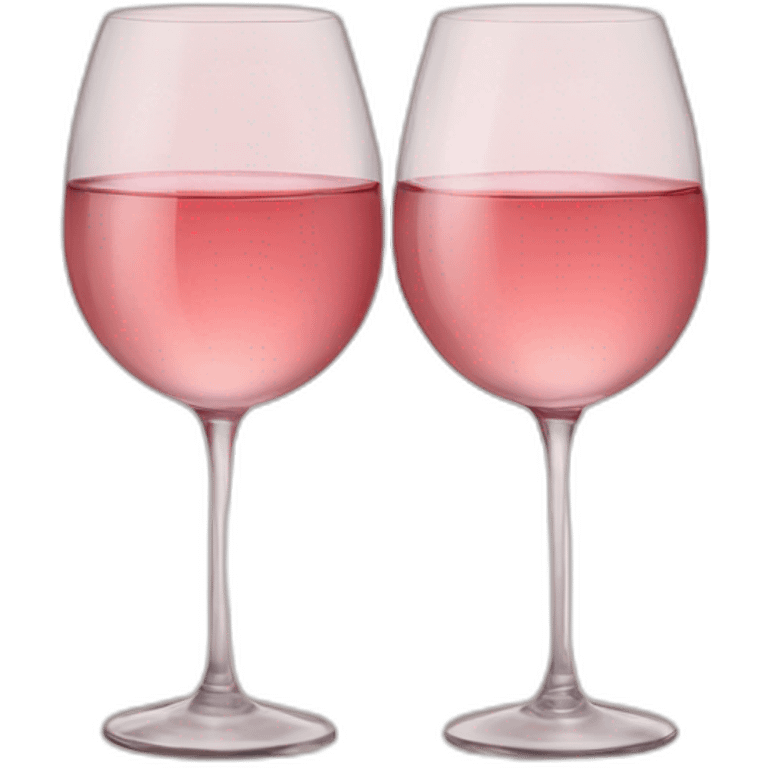 Two glasses of rose wine are clink emoji