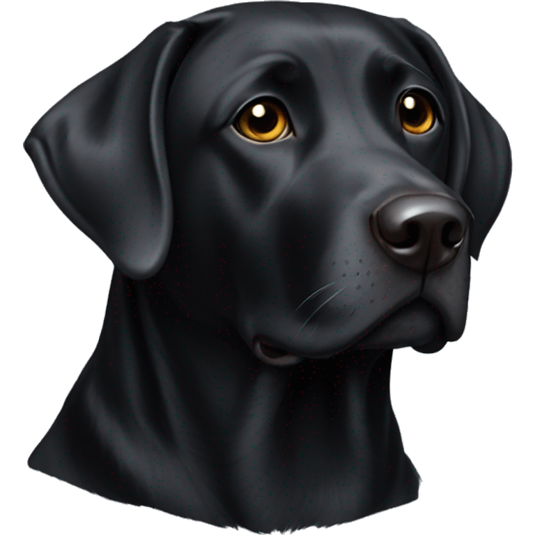 Black lab with small white patch on chest emoji