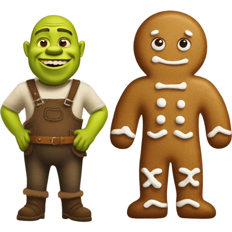 Shrek and gingerbread  emoji