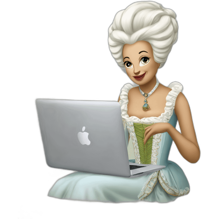 marie antoinette with a macbook emoji