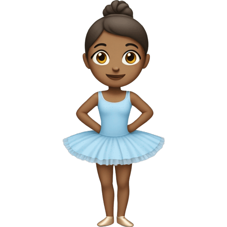 Brown girl ballet in baby blue clothes emoji