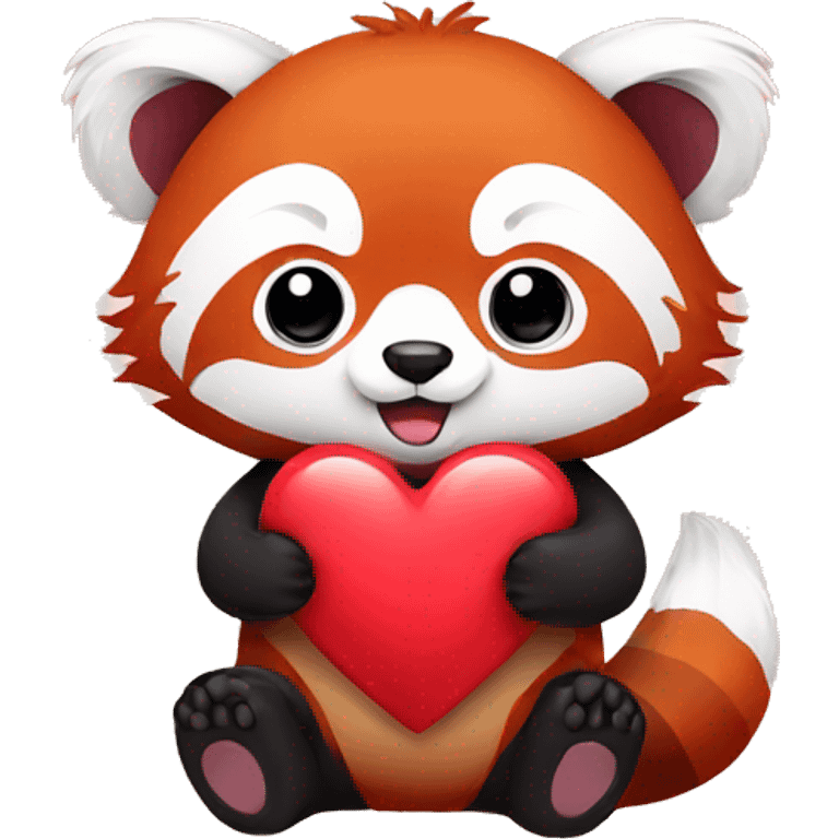 red panda with heart emoji