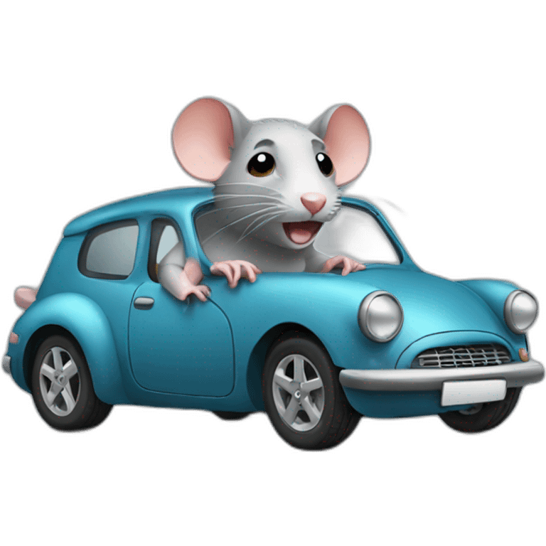 Rat with car emoji