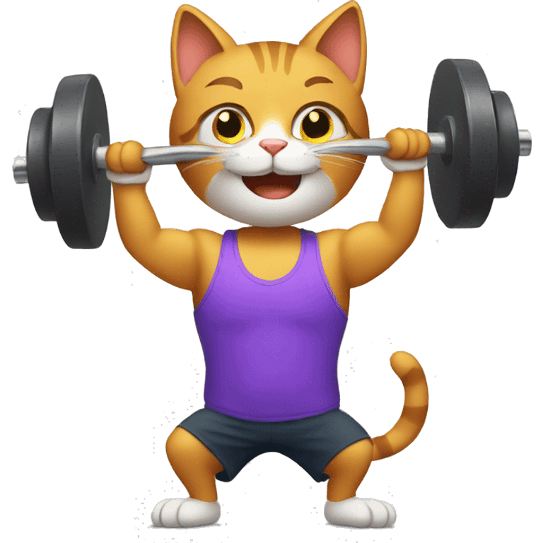 Tom cat lifting weights  emoji