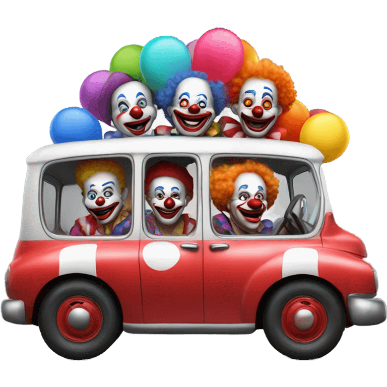 6 clowns in a clown car  emoji