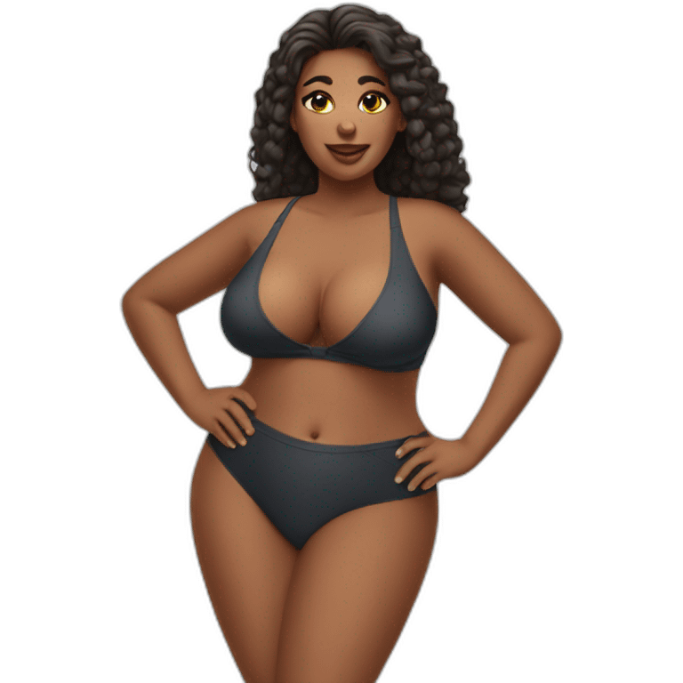 big chested chic in swimsuit emoji