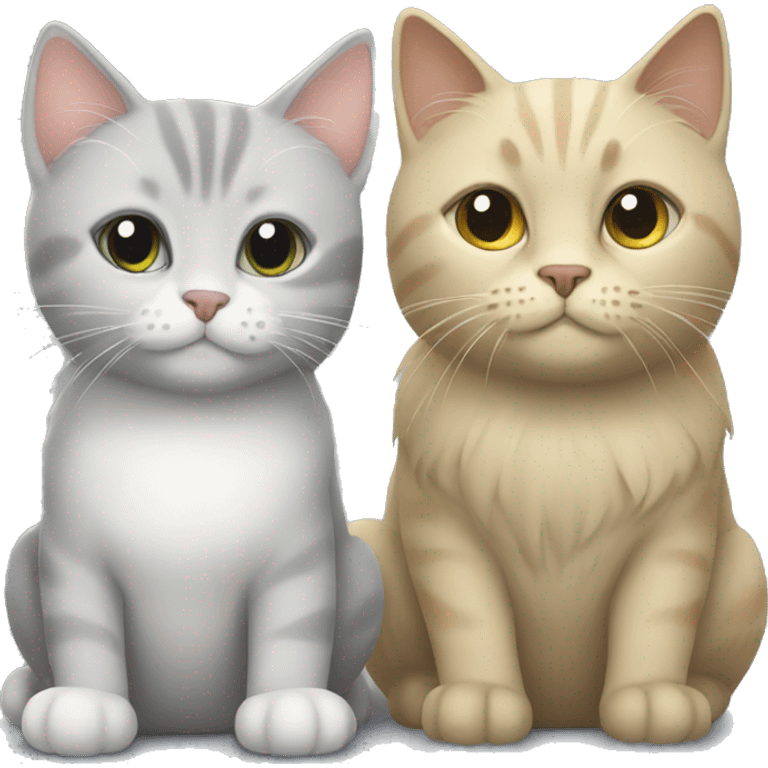 Grey cat and blond cat emoji