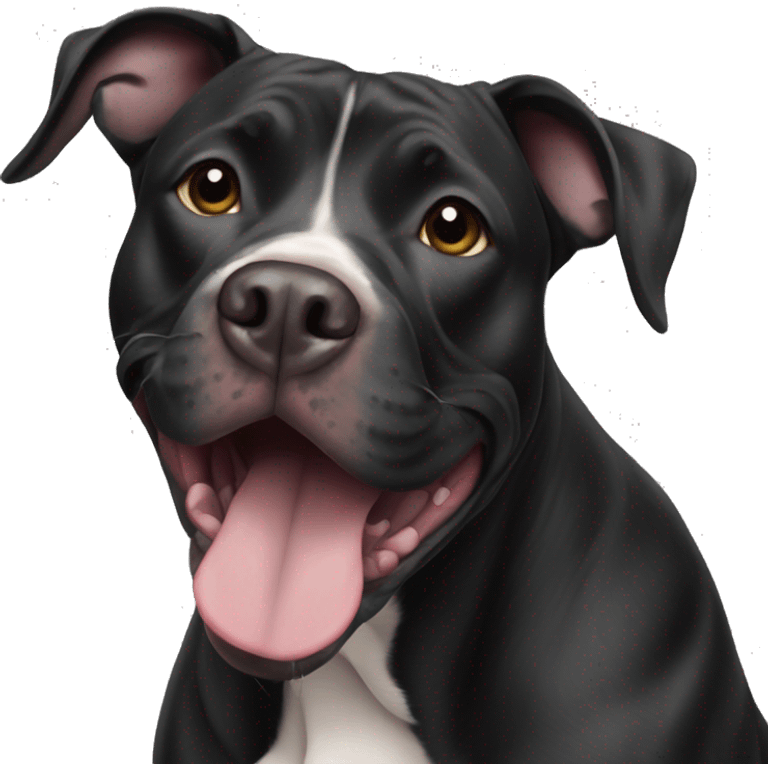 Three legged black pit bull emoji