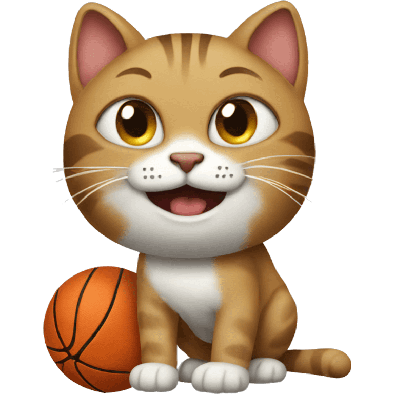 cat playing basketball emoji