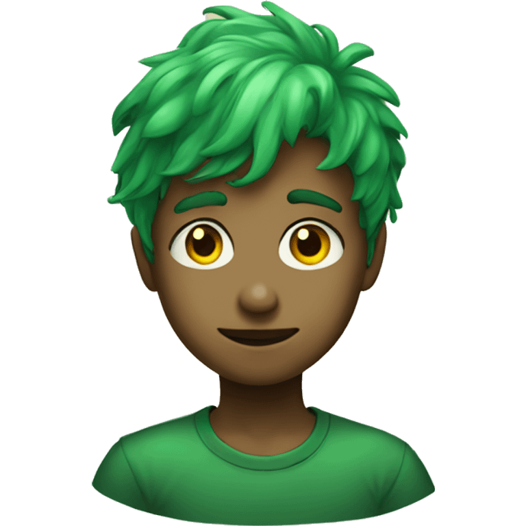 green haired boy portrait emoji