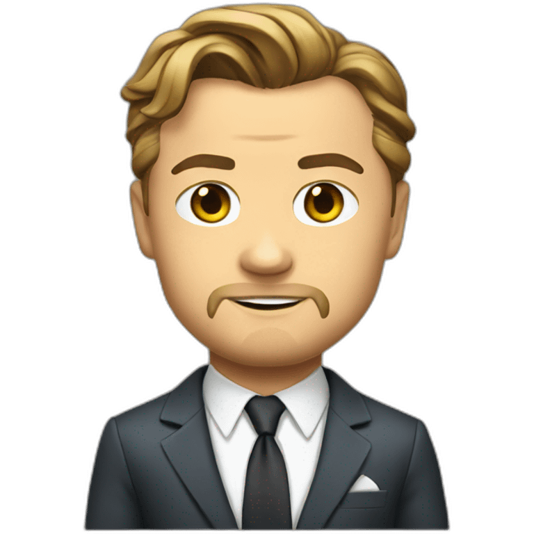 leonardo dicaprio cartoon wearing suit emoji