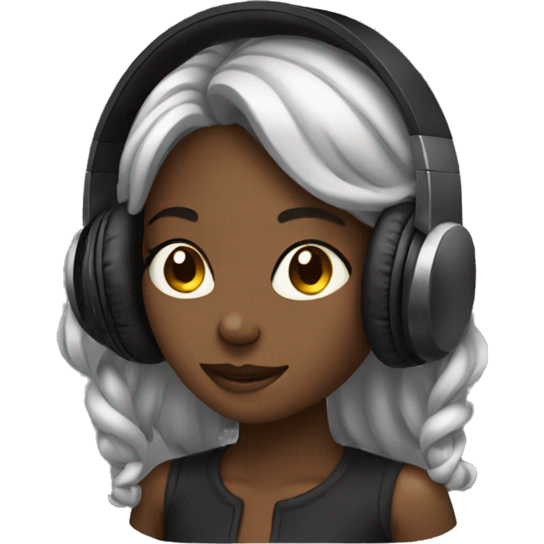 Headphones on a black girl emoji