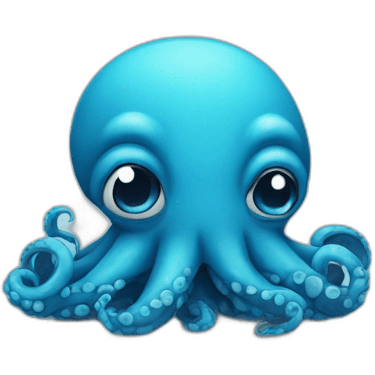 cute blue kraken sad emoji