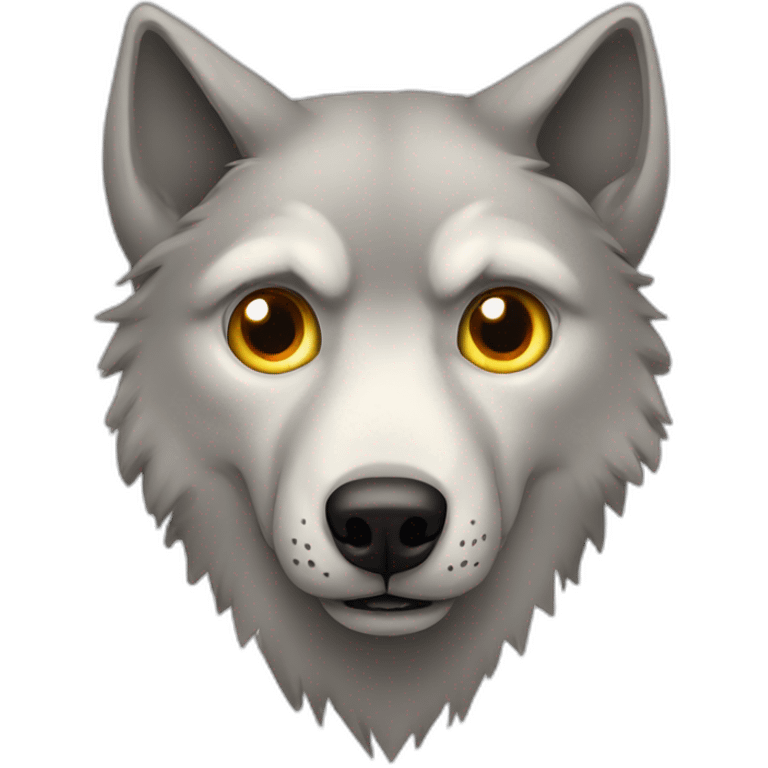 Wolf with one eye and the other eye missing emoji