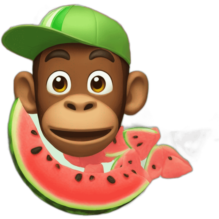 Diddy kong with watermelon emoji