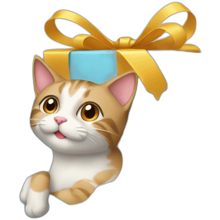 cat in gift box emoji