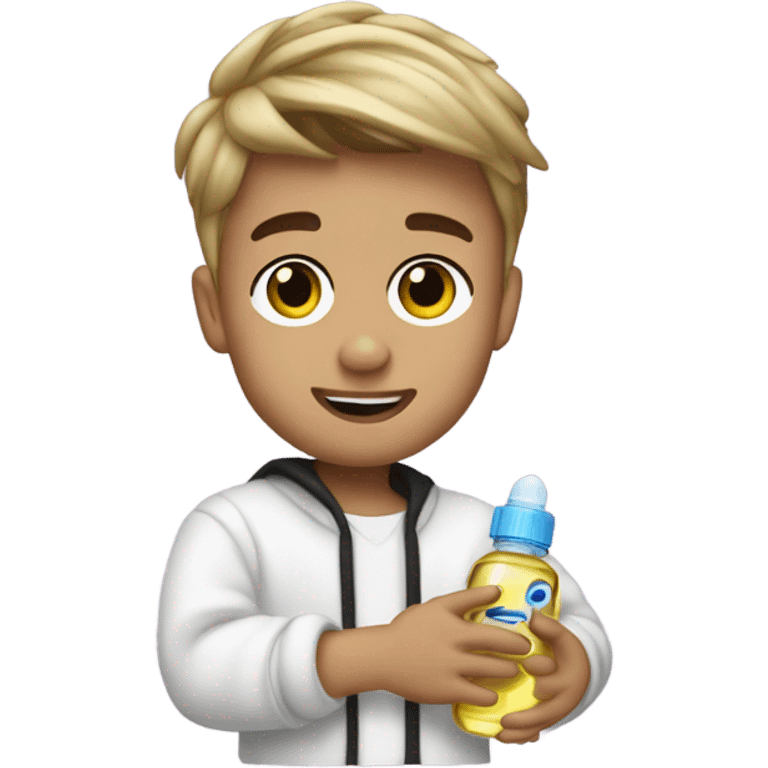 Justin bieber holding baby oil emoji