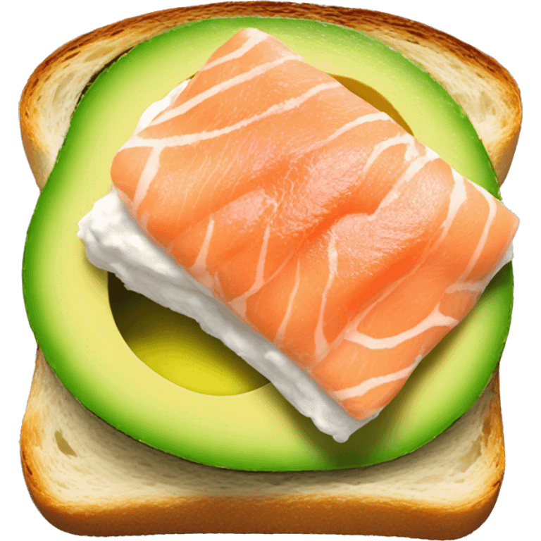 Avocado toast with salmon on top  emoji