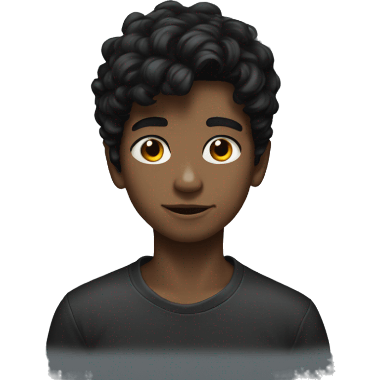 black haired boy portrait emoji