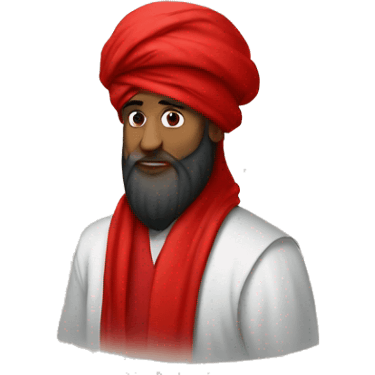 A caliph with big turban and red clothes emoji