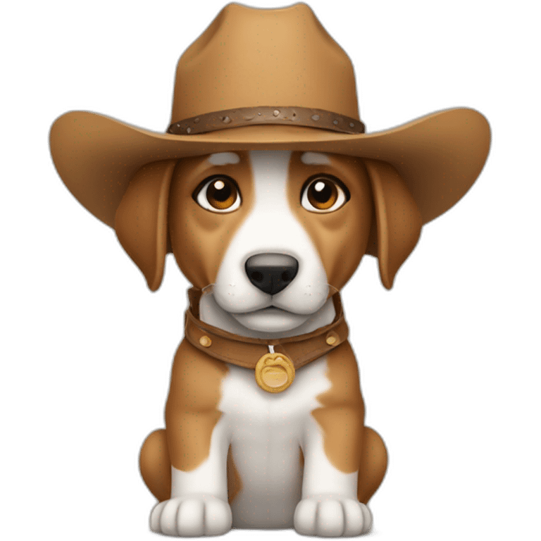 puppy with cowboy hat emoji