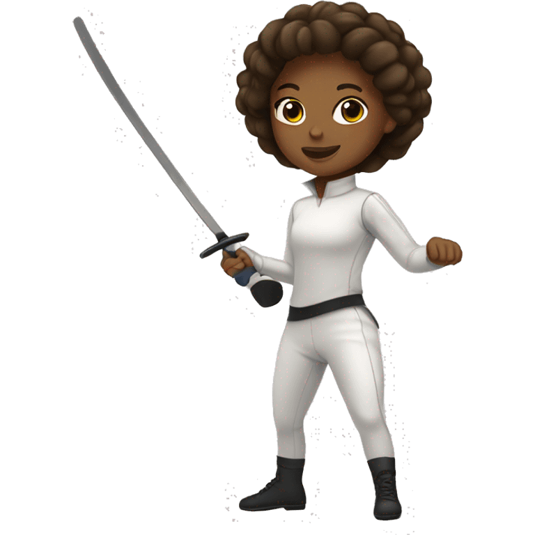 A brown girl fencing  emoji