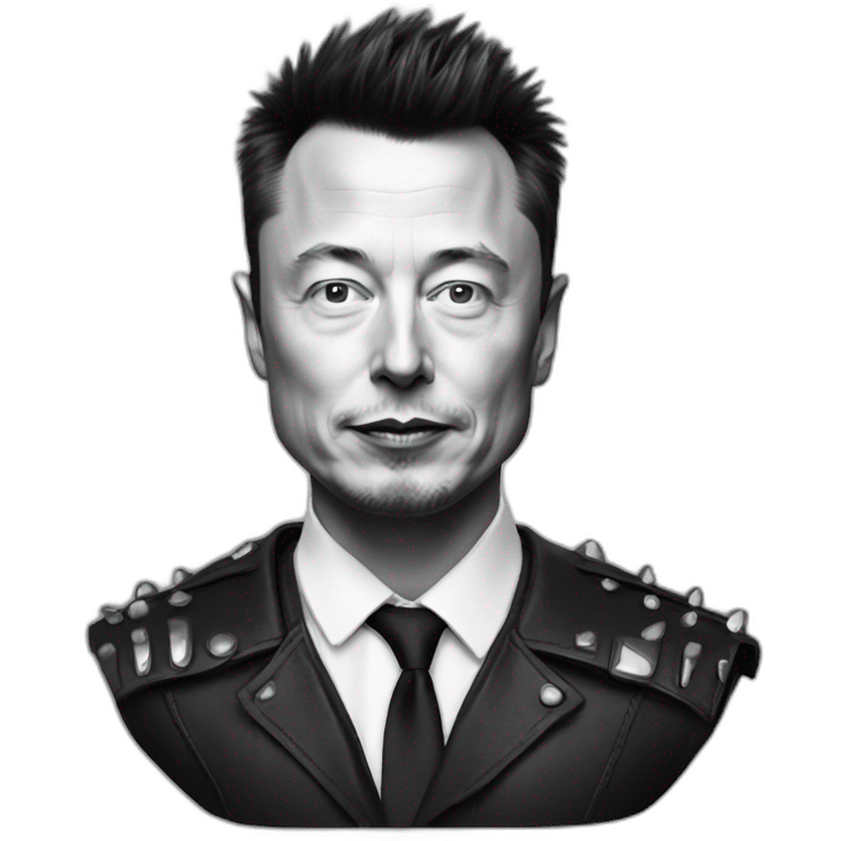 elon musk with punk cut emoji