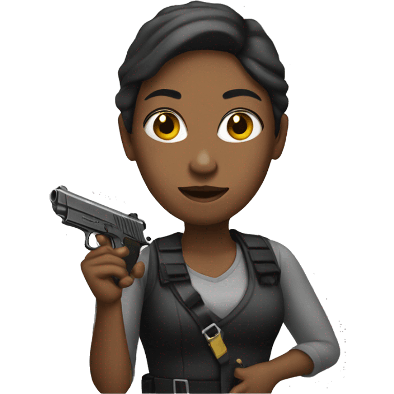 Women holdingPistol emoji