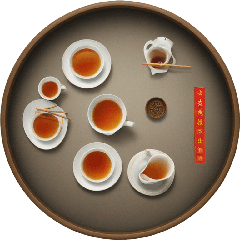 chinese tray with tea emoji