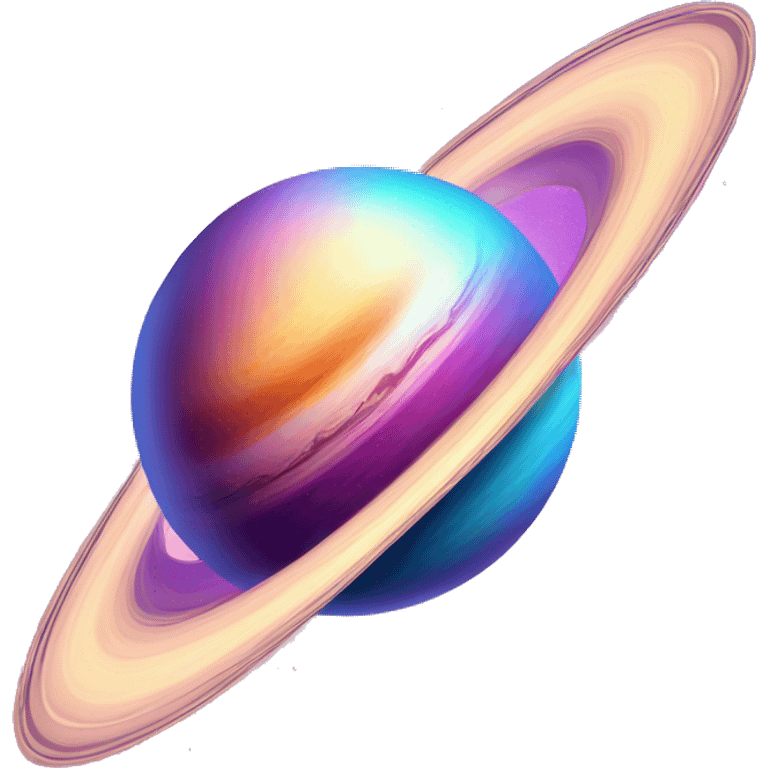 sparkly glittery blue purple and pink gradient planet with a cheesy saturn ring emoji