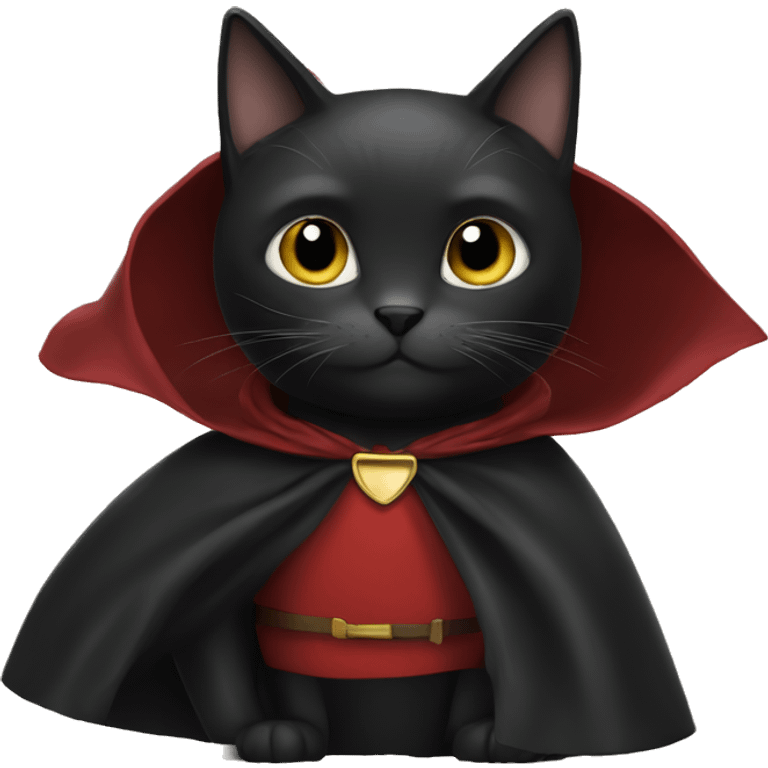 Black cat with cape emoji