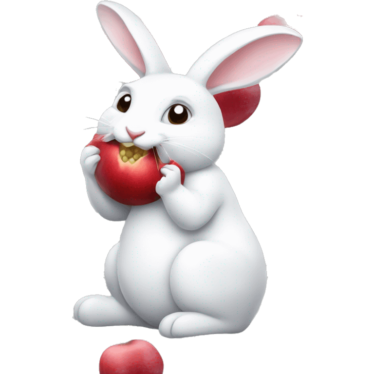 white rabbit eating pomegranate emoji