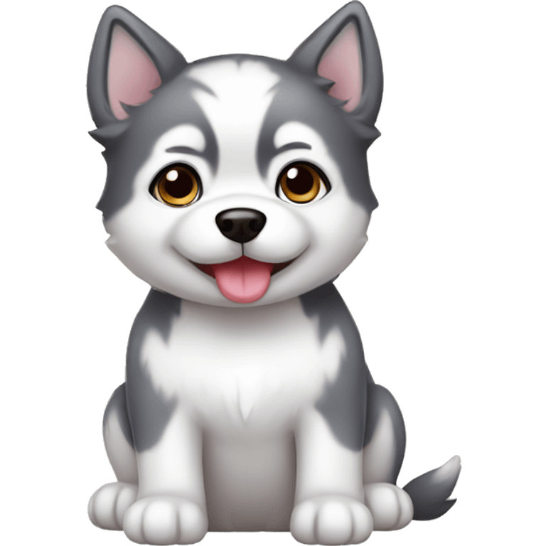 cute kawaii baby dog husky body emoji