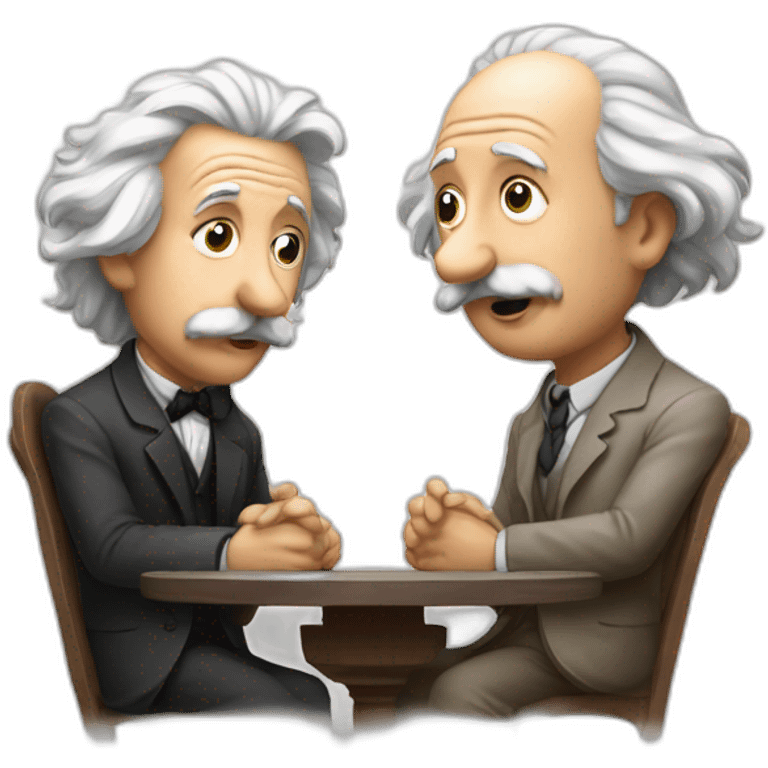 Newton argue with Einstein emoji