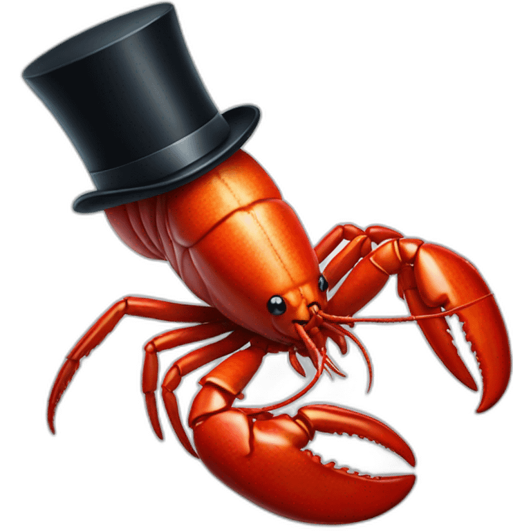 lobster wearing a top hat emoji