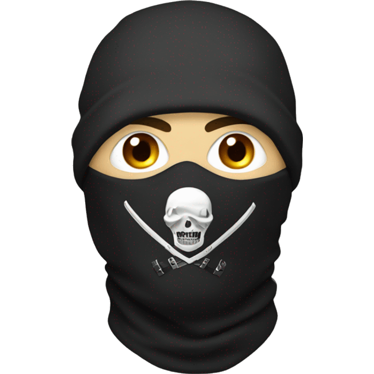 soldier with a balaclava with a skull drawn as a face emoji