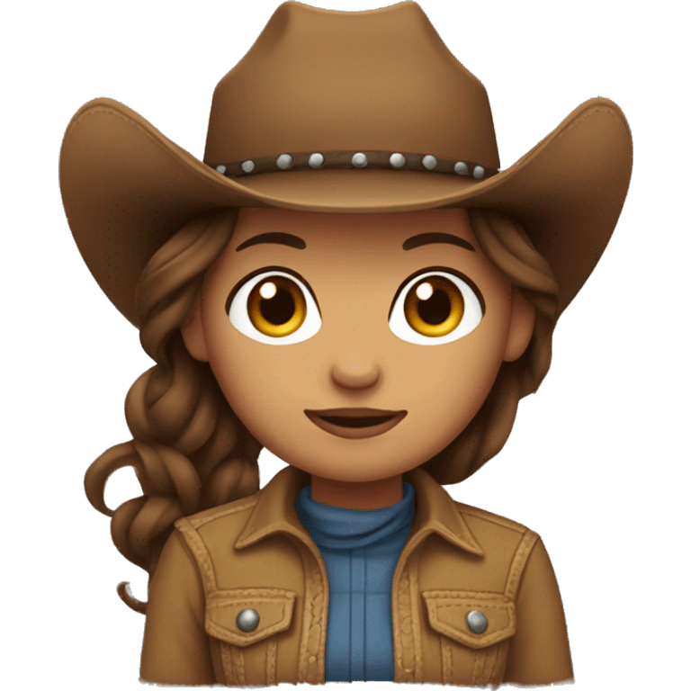 Cowgirl with Brown hair  emoji