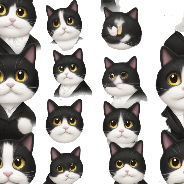 Elegant cute Tuxedo cat  emoji