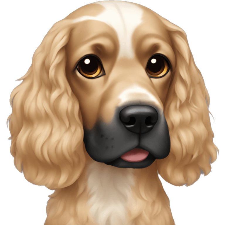 Cocker spaniel with a girl with black hair emoji