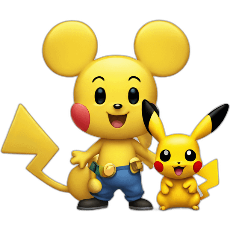 Mickey Mouse and pikachu emoji