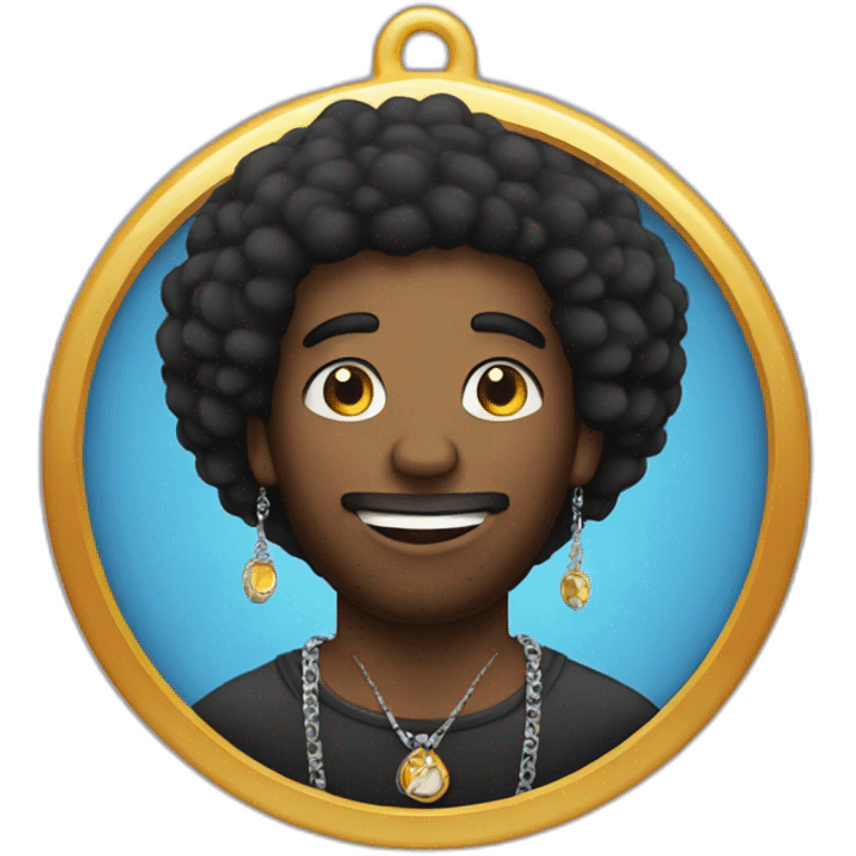 afro guy with pendants emoji