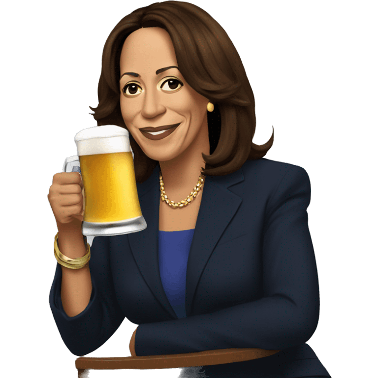 Kamala Harris Drinking A Beer emoji