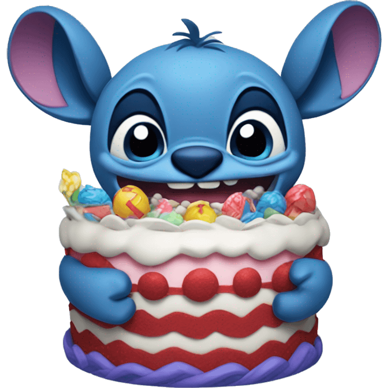 Stitch wishing happy birthday to Talia in 3d
 emoji