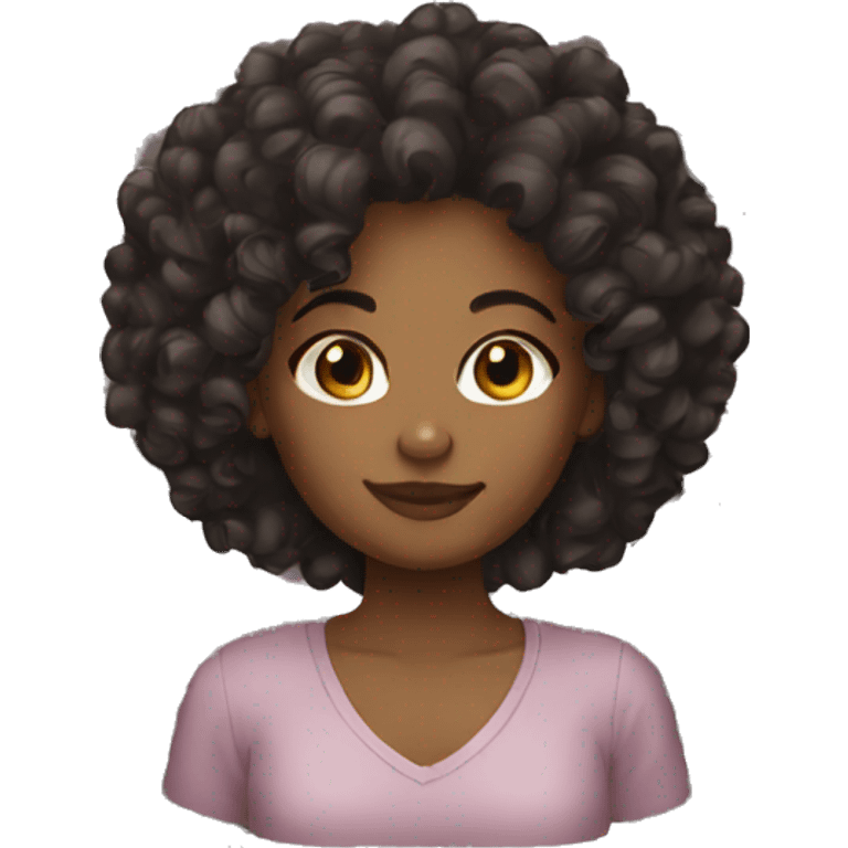 black Girl curly hair emoji